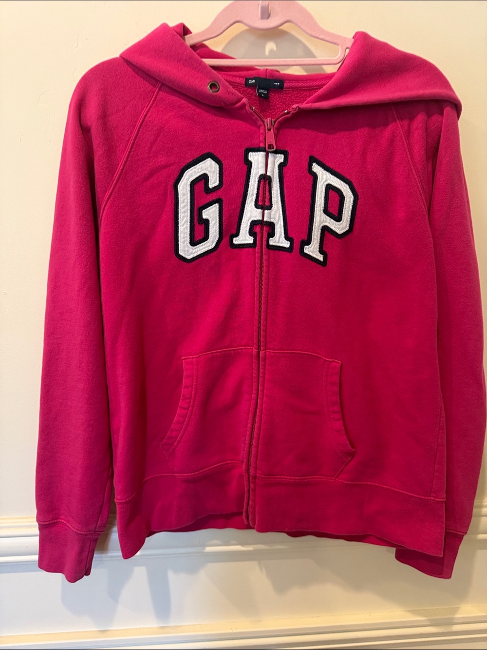 GAP Hot Pink Zip Up Hoodie Size Large